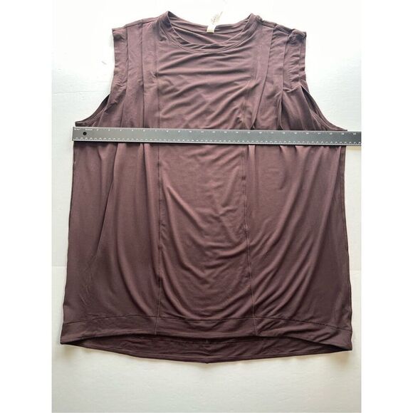 Lululemon Modal Pleated Shoulder Tank Top French Press W1DD1S Size 10 Flowy EUC - Picture 8 of 9